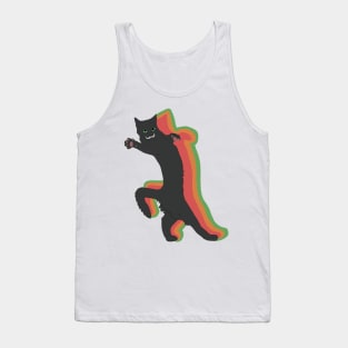 Vintage Meme Cat with Mustache Tank Top